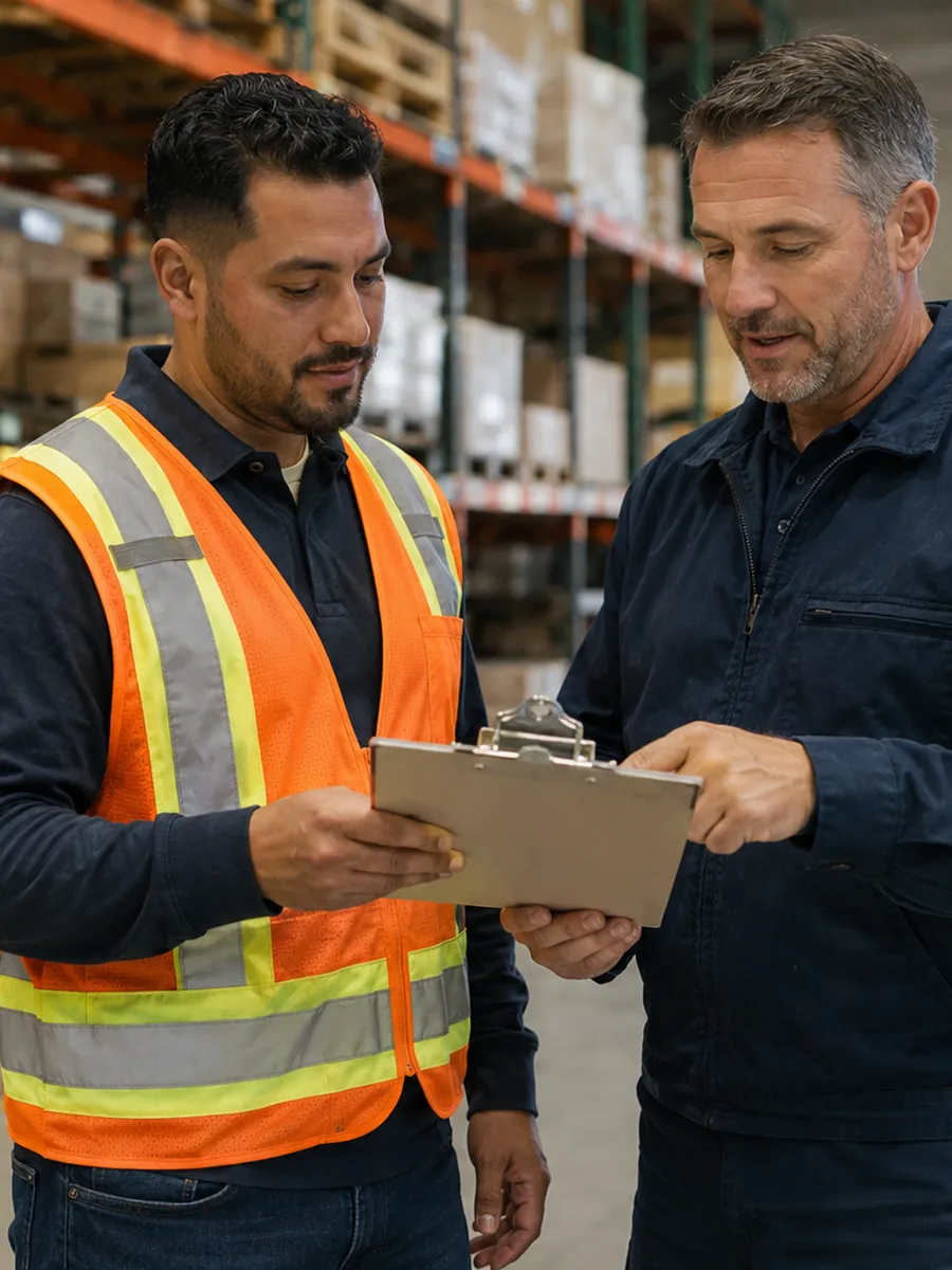 Occupational medicine team coordinating return-to-work duties with a supervisor at a Washington worksite
